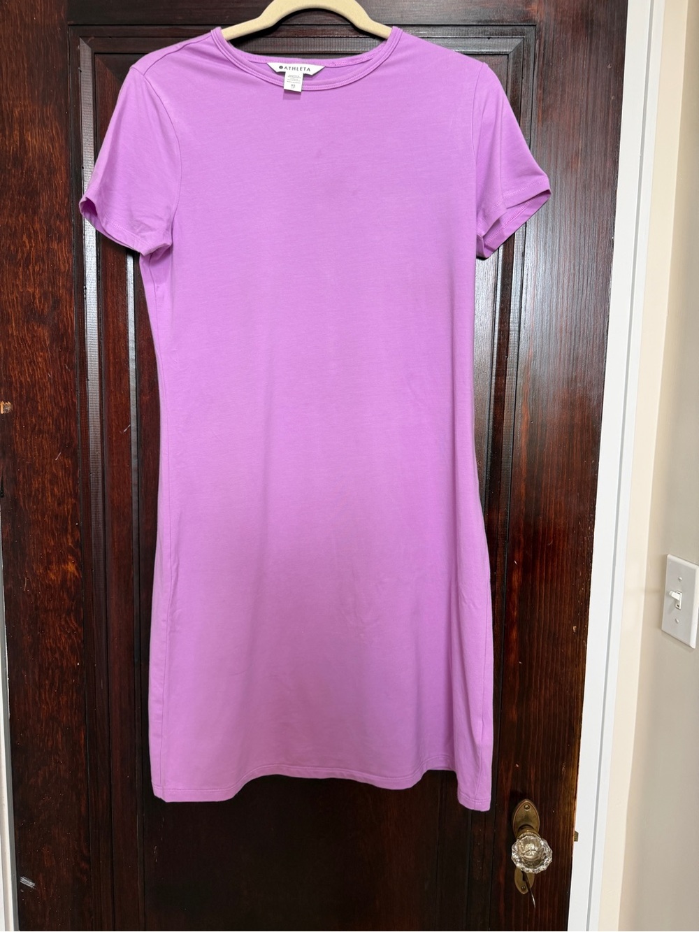 Athleta Lavender Crewneck Short Sleeve Mini Dress